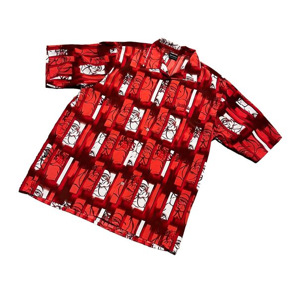 Southpole Logo Vintage Y2K Red Button Down Shirt Men's Large - Picture 1 of 11